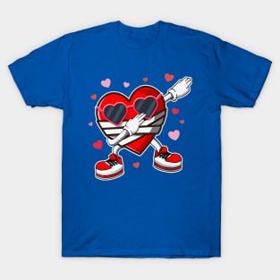 Valentines Day Dabbing Heart T-Shirt